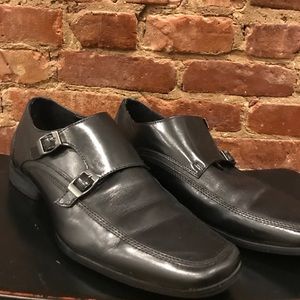 Kenneth Cole reaction black monk strap shoes